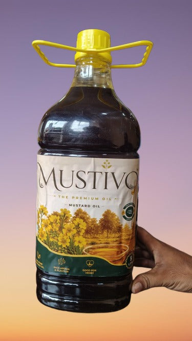 Premium Kachi Ghani Sarson Oil / Naturally Extracted Mustard Oil (5 Litre Pack)