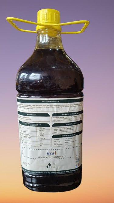 Premium Kachi Ghani Sarson Oil / Naturally Extracted Mustard Oil (5 Litre Pack)