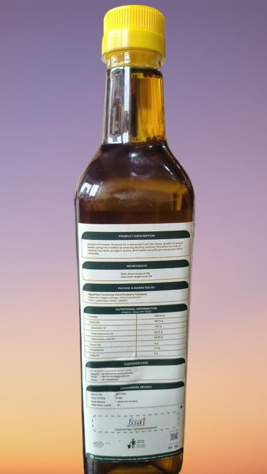 MUSTIVO™ Pure Kachi Ghani Mustard Oil | 100% Traditionally Extracted Sarson Ka Tel | Zero Cholesterol & Trans Fat | Rich in MUFA | Premium Edible Oil - 1 Litre