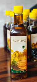 MUSTIVO™ Pure Kachi Ghani Mustard Oil | 100% Traditionally Extracted Sarson Ka Tel | Zero Cholesterol & Trans Fat | Rich in MUFA | Premium Edible Oil - 1 Litre